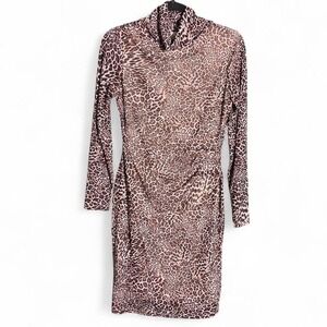 The Limited leopard print long sleeve mesh bodycon dress. Size M